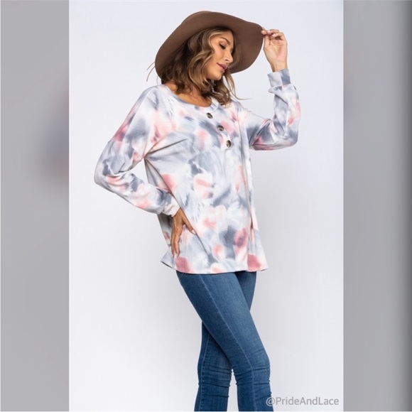 LAST 2️⃣ IVORY TIE DYE KNIT TUNIC TOP - Picture 3 of 5